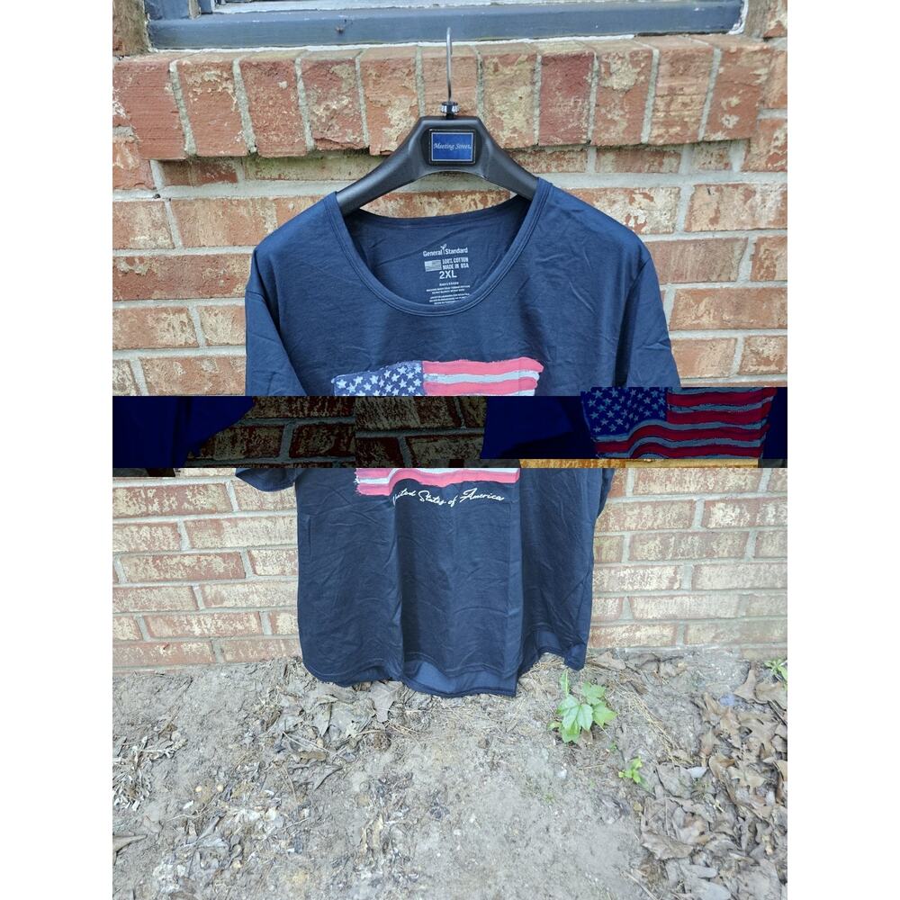 General Standard Women's 2XL USA American Flag Patriotic Graphic Tee Made In USA - Picture 4 of 7